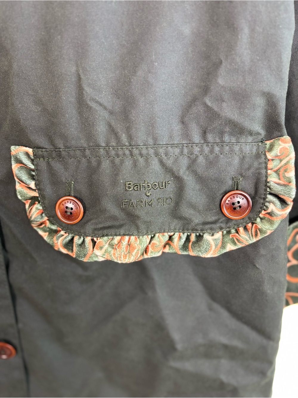 Anthropologie Barbour x FARM RIO Maria-Clara Waxed Jacket - Picture 6 of 15